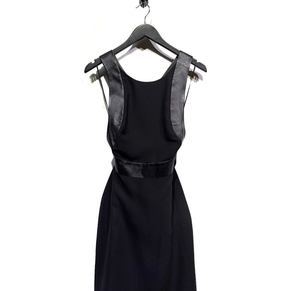 Gucci Black Leather-Trimmed Criss Cross Dress